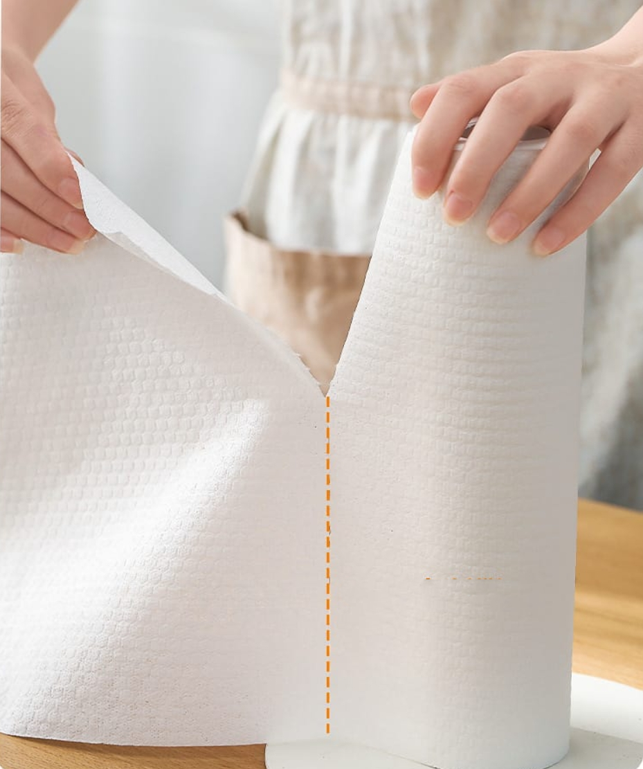 Fasola White Towel Roll Disposable Cloth Rag for Kitchen Kitchen Paper Towel Roll 25.5 X 25cm X4Pack