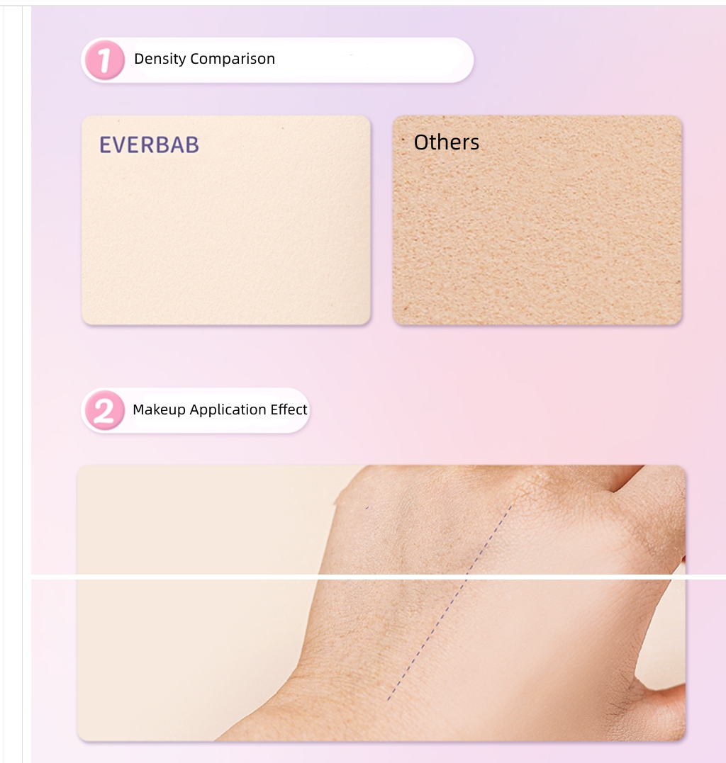 Everbab XL Highresilience Triangle Air Cushion Makeup Powder Puff Sponge for BB BC Cream 2Pieces X4pack