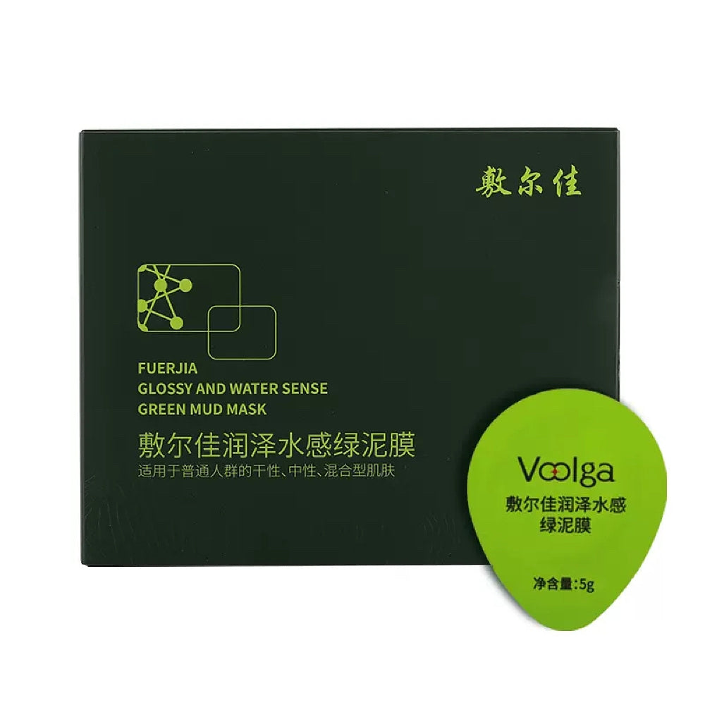 Voolga Glossy and Water Sense Green Dead Sea Mud Mask for Face and Body 8Pieces X4Pack