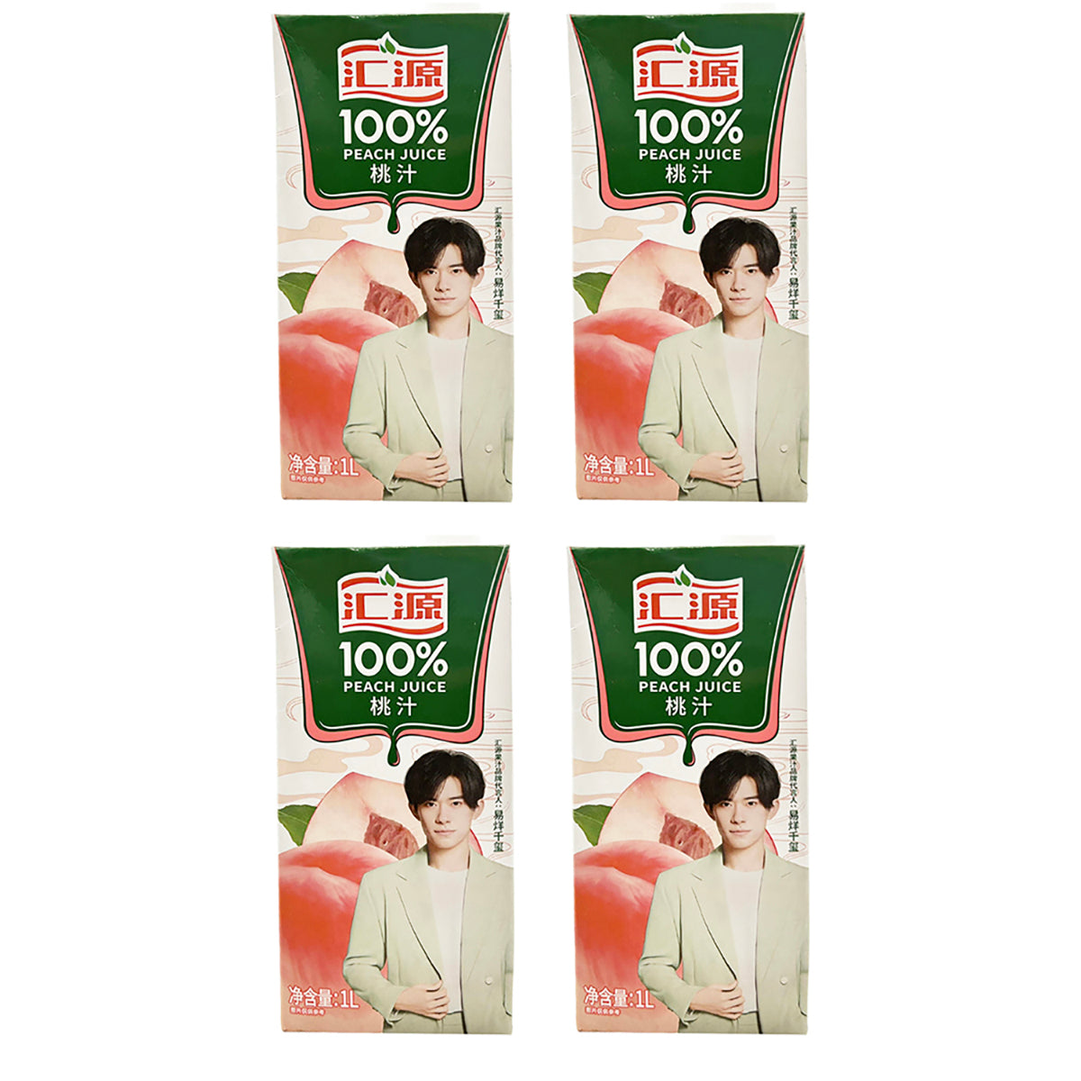 Huiyuan-100%-Peach-Juice-1L-X4Pack-1