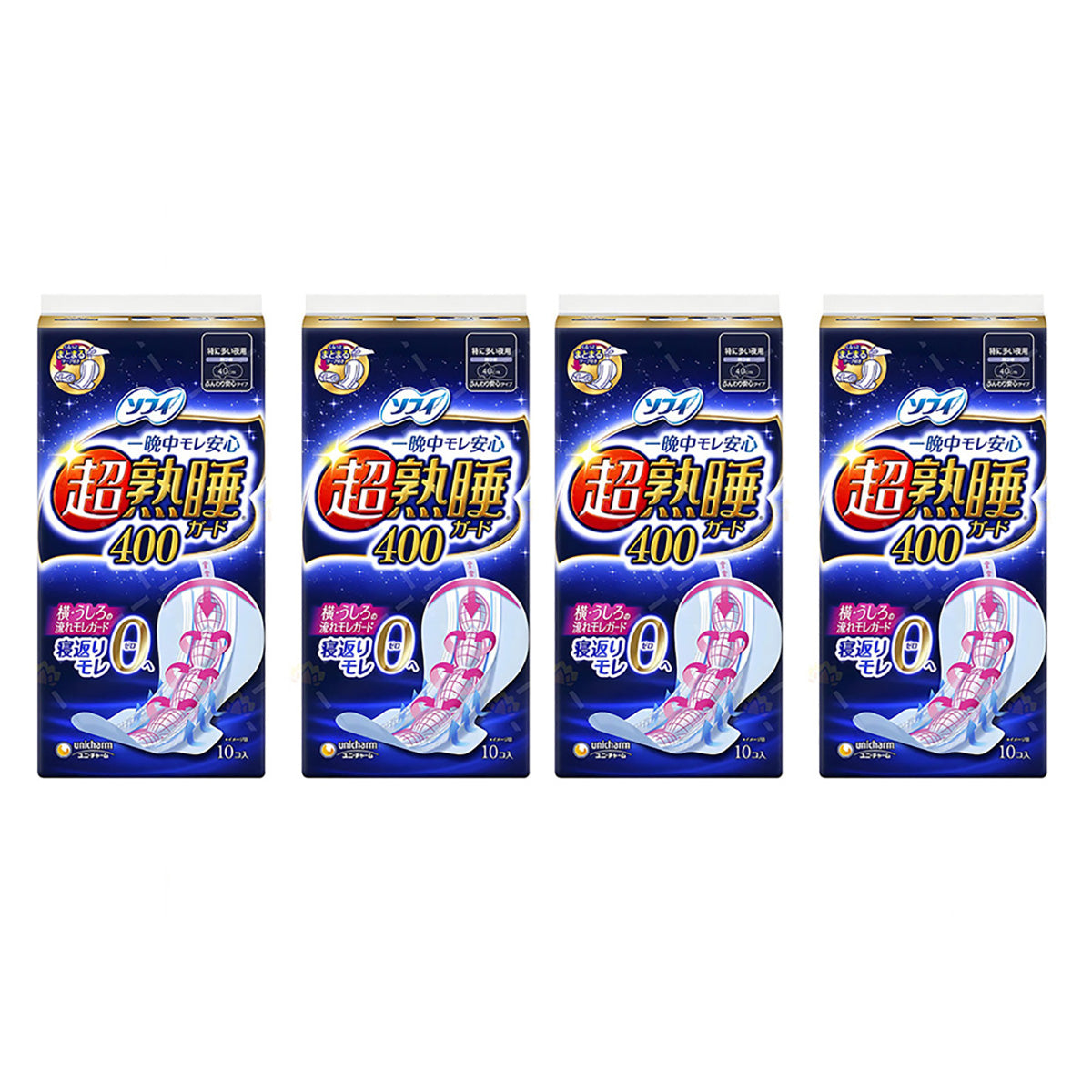 Unicharm-Sofy-Night-Use-Extra-Soft-Sanitary-Pads-Sanitary-Napkin-40cm-10-Pieces-X4Pack-1