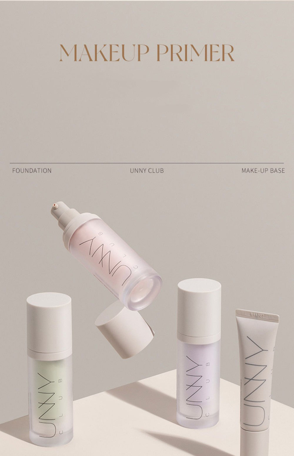 Unny Purple Light and Moisturizing Sunscreen One Step Color Corrector Isolation Primer Cream SPF20 PA+++ No.01 30g X4pack