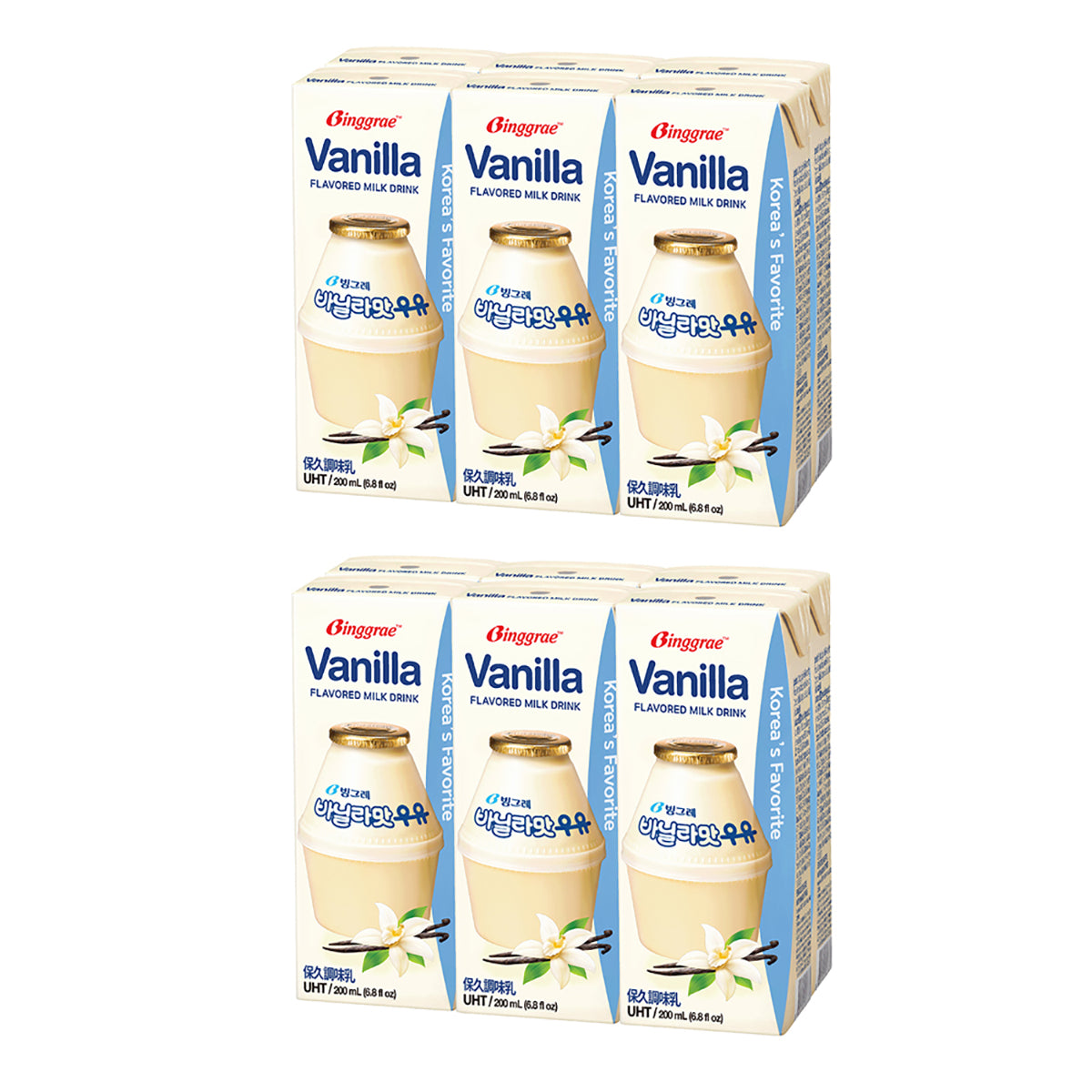 Binggrae-Vanilla-Milk-Drink-200ml*6-Pack-X2Pack-1