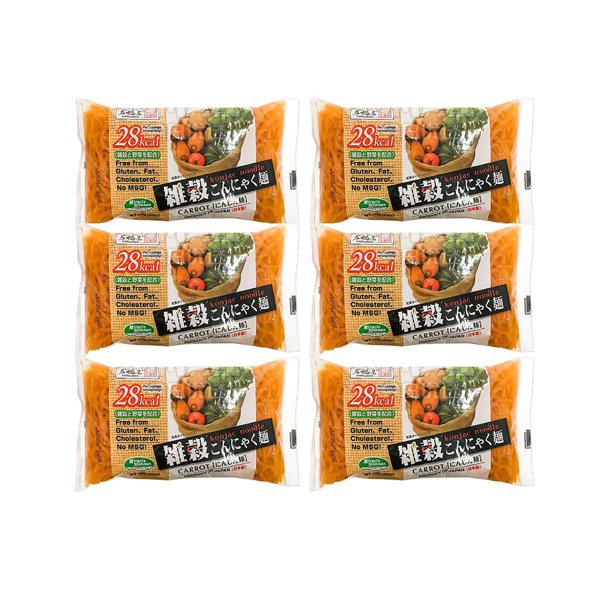 Ishibashi-Low-Calorie-Japanese-Carrot-Konjac-Noodles-28-Calories-200g-X6Pack-1