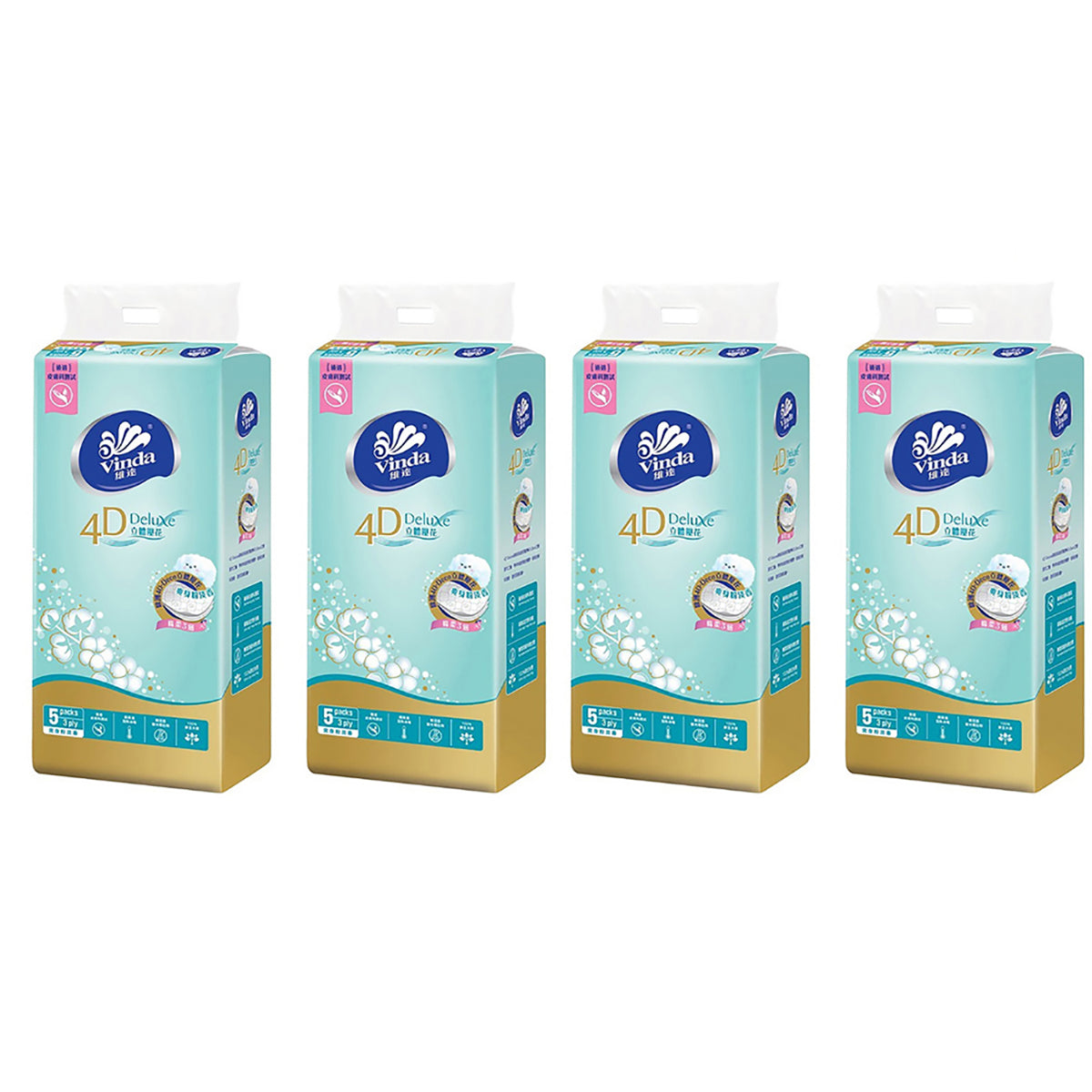 Vinda-M-Size-4D-Soft-PaperTissue-Scent-100-Sheets*5-Bags-X4Pack-1