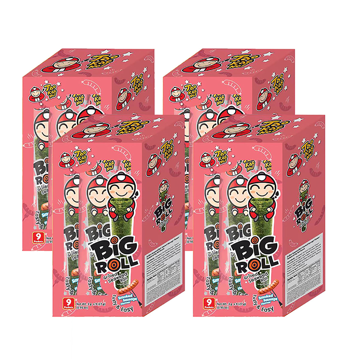 Taokaenoi-Crispy-Seaweed-Rolls-with-Smoked-Sausage-Flavor-27g-X4Pack-1