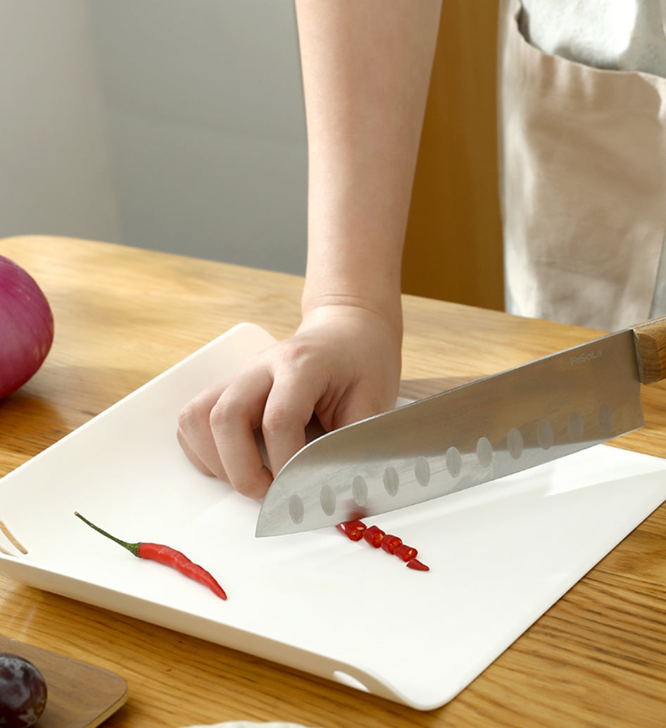 Fasola White Plastic Cutting Boards for Kitchen Chopping Board 23X23X3cm X4Pack