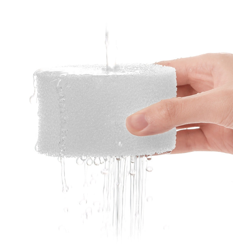 Fasola White Stainless Steel Long Handle Cup Bottle Cleaner Brush with Sponge 34.5 X 5.5 cm X2Pack