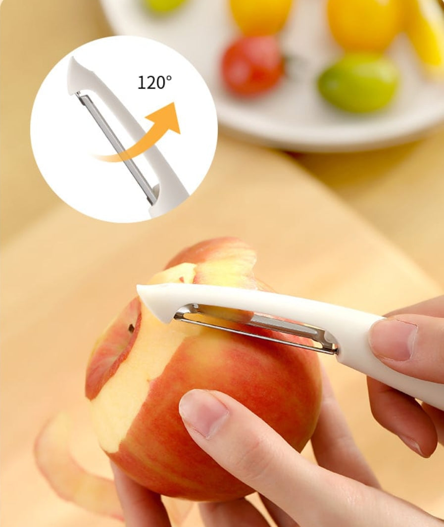 Fasola Multifunctional Apple Vegetable Peelers for kitchen Stainless Steel Peelers White 17X2X1.5cm X6Pack