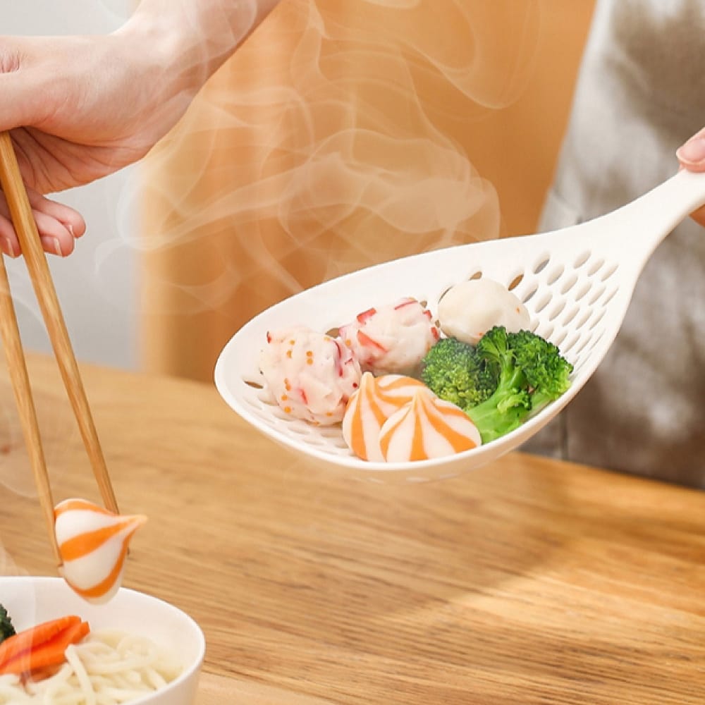Fasola PA High-Temperature Resistant Kitchen Skimmer Cooking Spoon with Holes for Skimming/Draining 35.5X14.5cm X4Pack