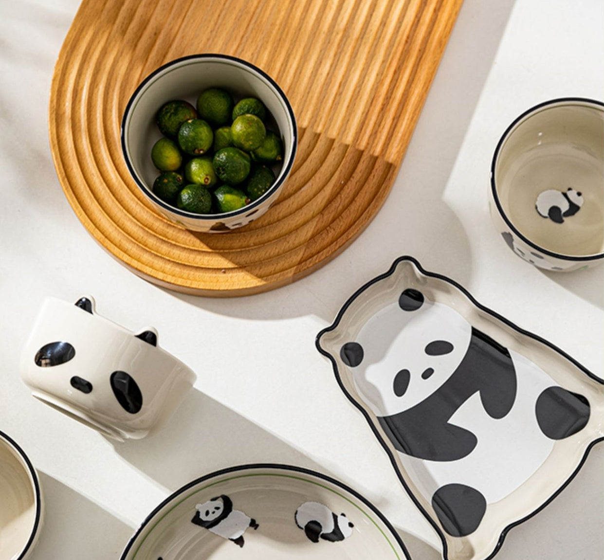 MDZF Panda Pattern Rice Bowl Cereal Bowls Dinnerware Serving Bowls 4.5 inch X3Pack