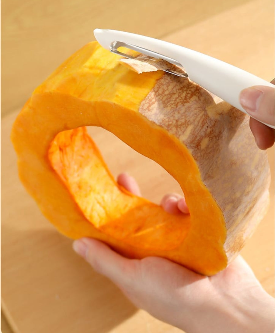 Fasola Multifunctional Apple Vegetable Peelers for kitchen Stainless Steel Peelers White 17X2X1.5cm X6Pack