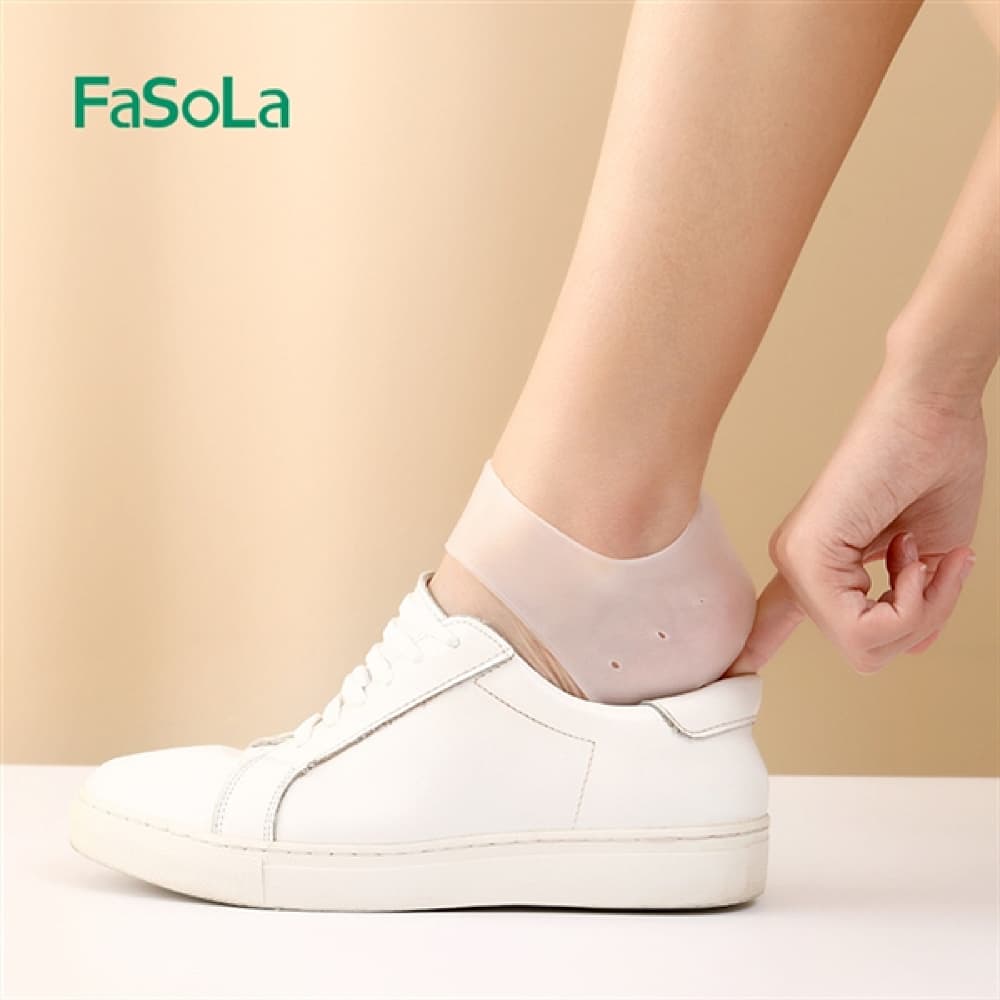 Fasola Heel Cushion Pads Heel Grips/Heel Liners Heel Protectors for Cracked Heels White 10*8cm 1 Pair X2Pack