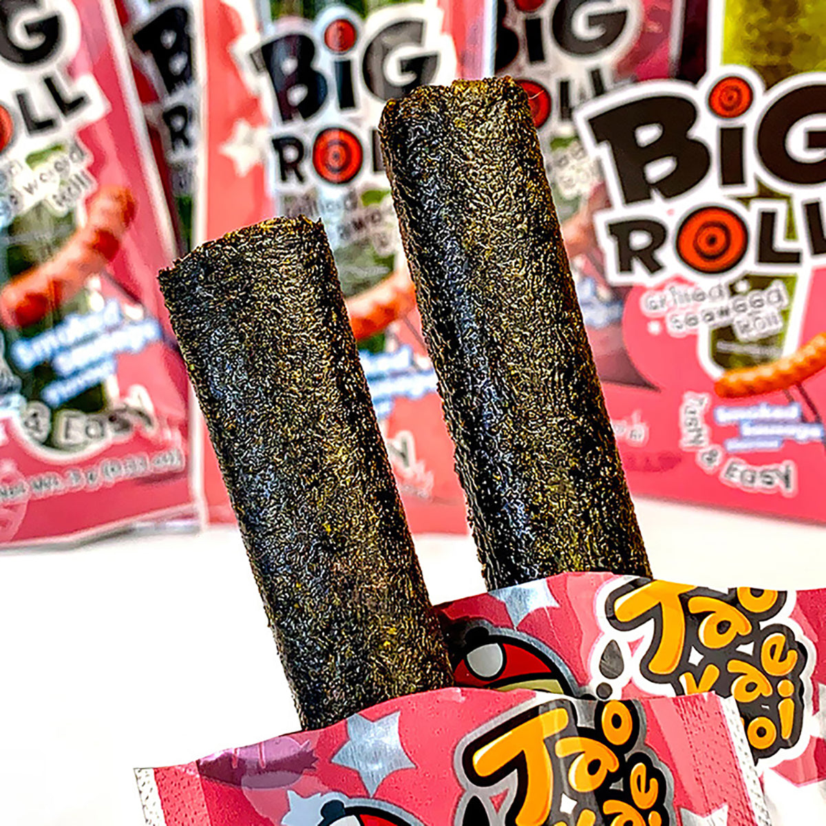 Taokaenoi-Crispy-Seaweed-Rolls-with-Smoked-Sausage-Flavor-27g-X4Pack-1