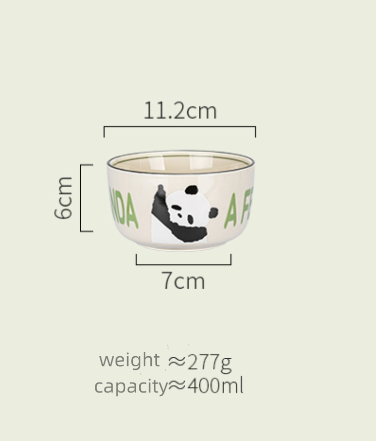 MDZF Panda Pattern Rice Bowl Cereal Bowls Dinnerware Serving Bowls 4.5 inch X3Pack