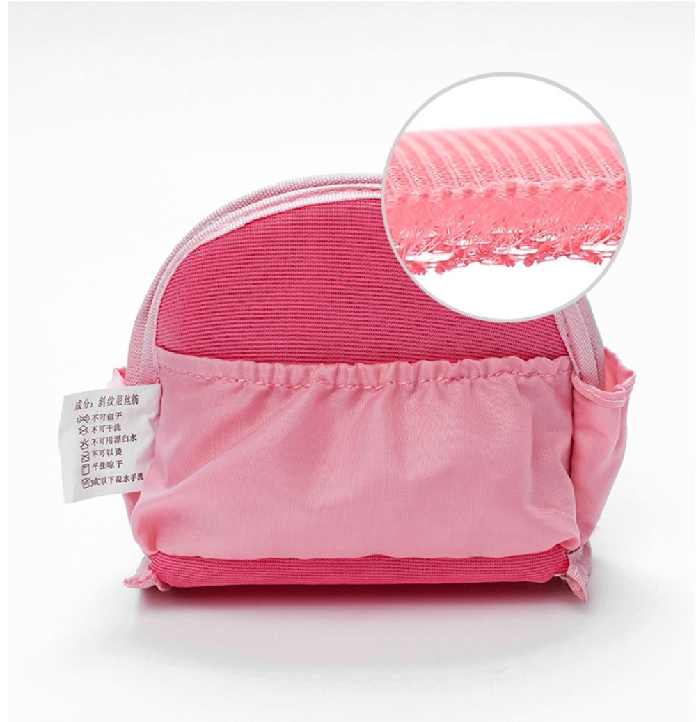 Fasola Portable Shell Travel Makeup Bag Cosmetic Bags for Women Make up Organizer Pink X4Pack