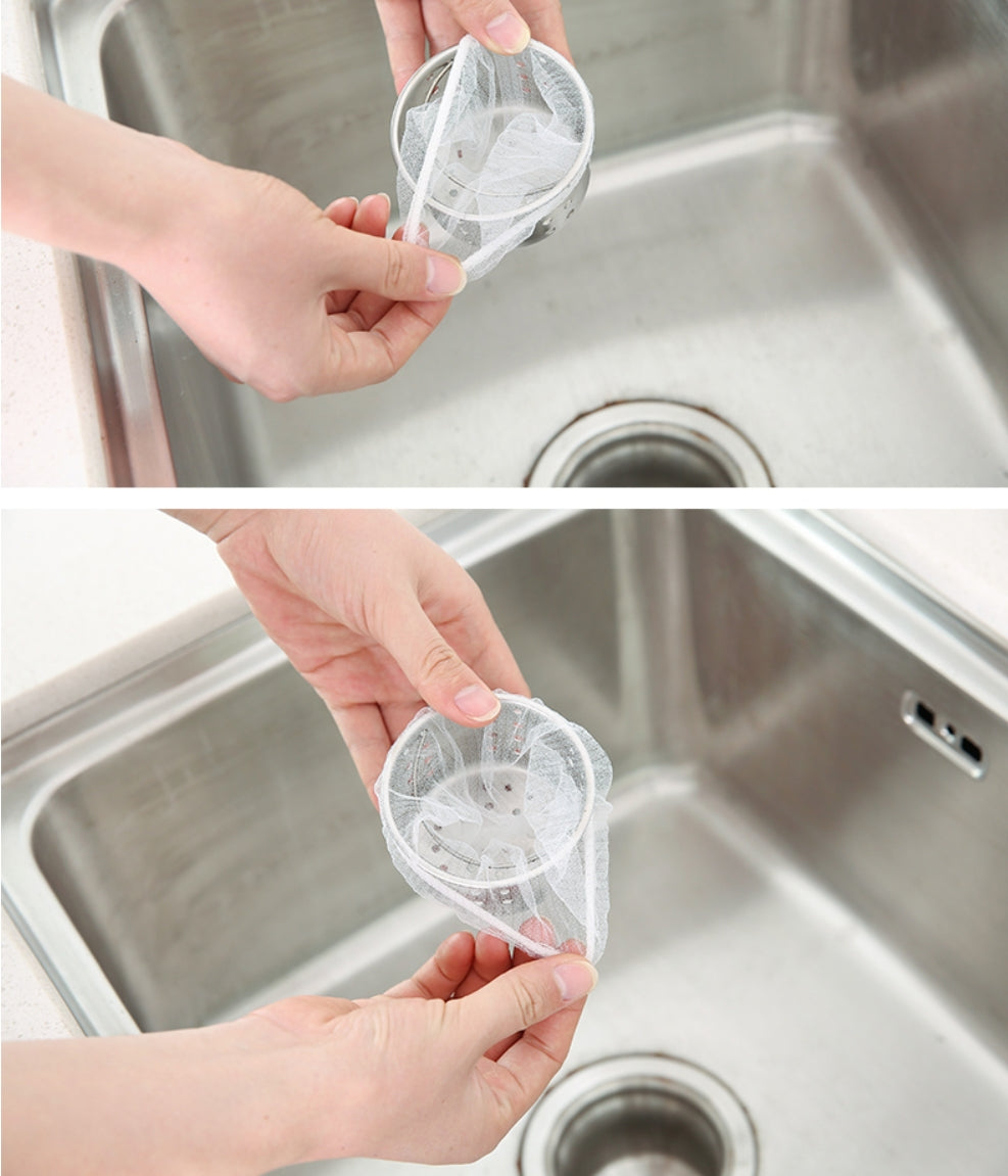 Fasola White Disposable Kitchen Sink Filter Net Sink Strainer Mesh Bag 35pcsX6Pack