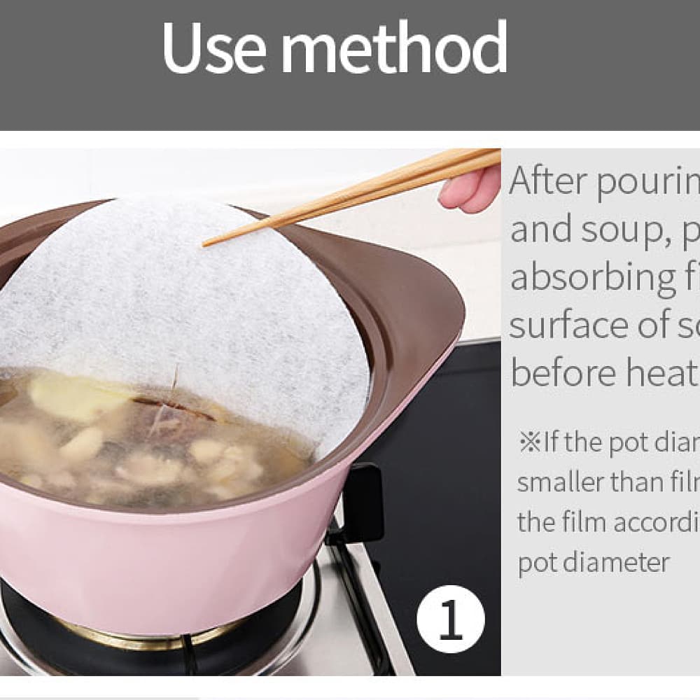 Fasola Kitchen Round Oil Absorbing Paper for Soup 20cm 12PcsX3Pack