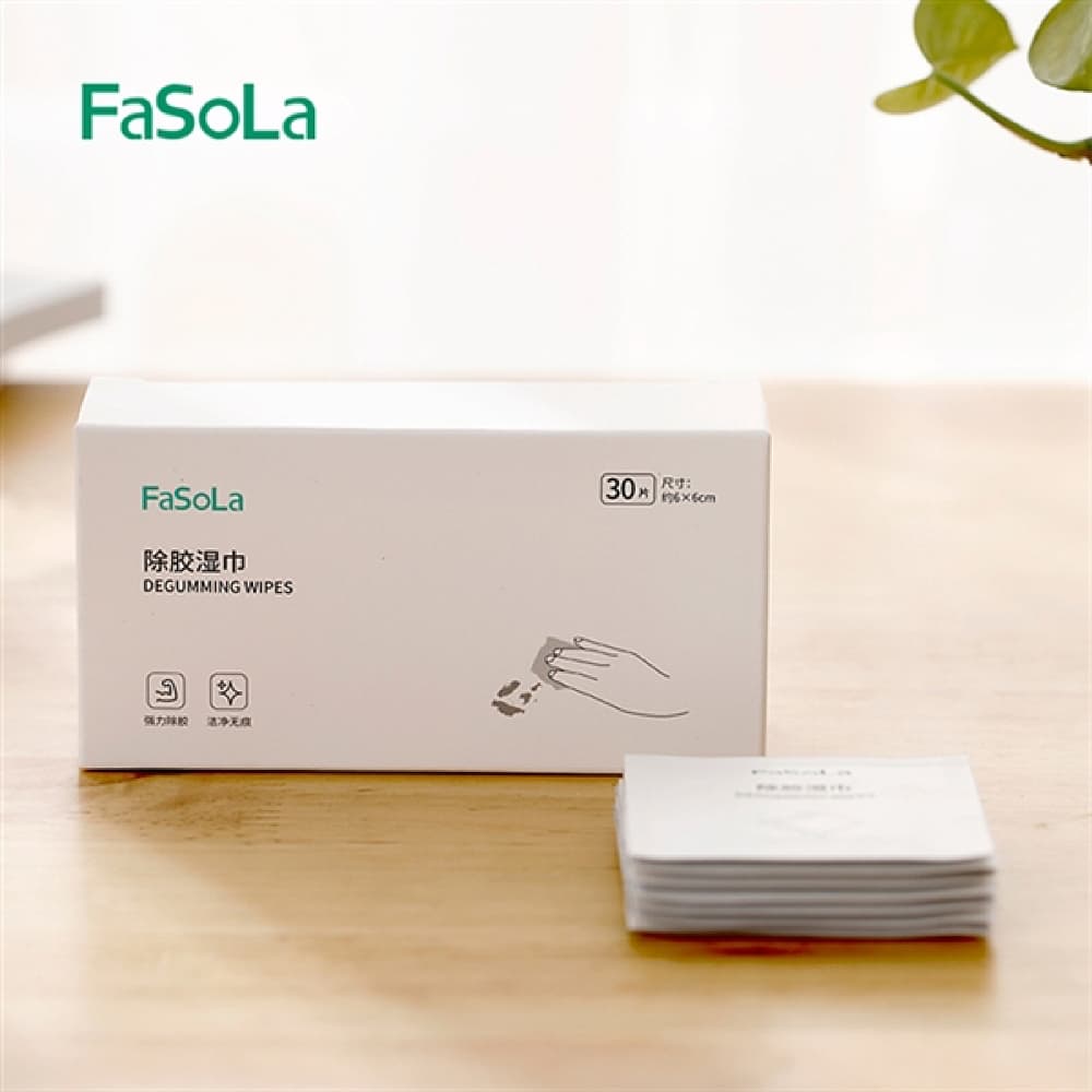 Fasola Large White Adhesive Remover Wipes Medical Skin Adhesive Remover Degumming Wipes 10X10cm 30Sheets X4Pack