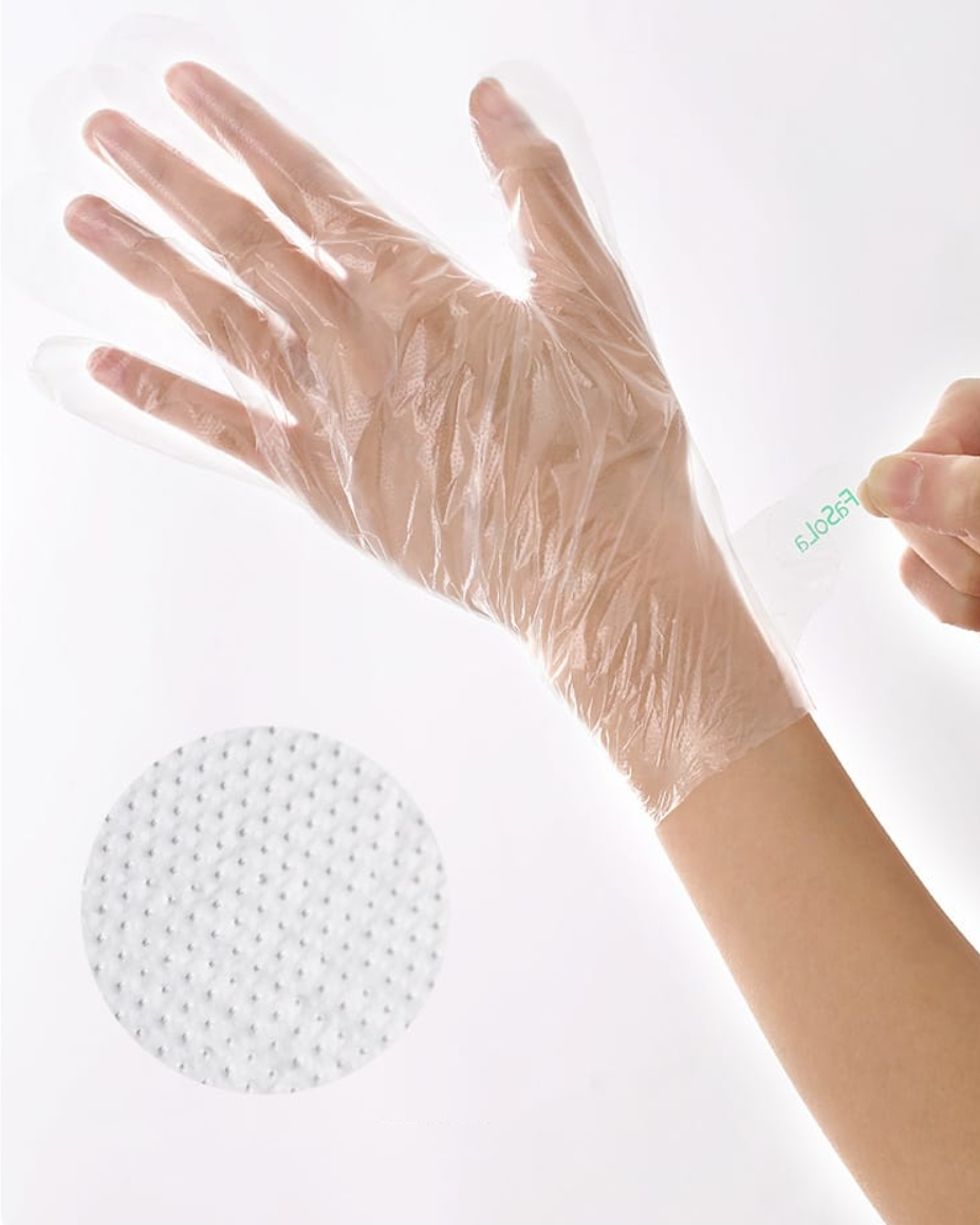 Fasola Disposable Plastic Food Safe Gloves 27.5X16.7cm 100pieces X3Pack