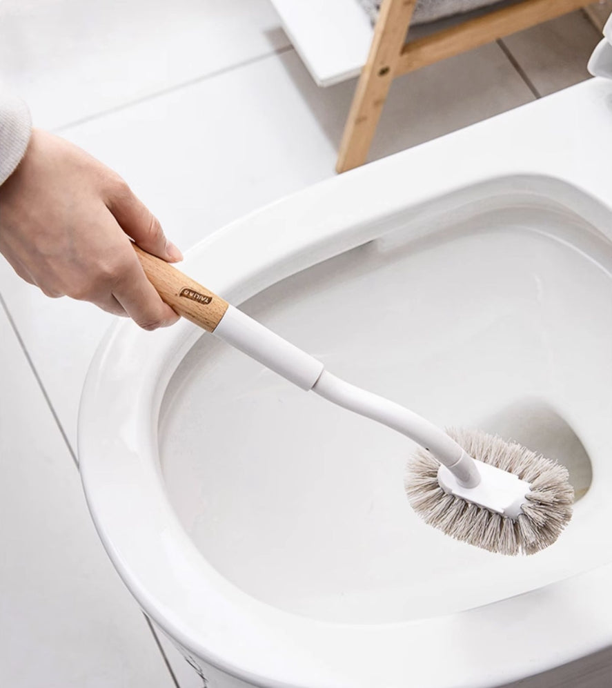 Taili Wall-Mounted No Drilling Bathroom Deep Cleaning Toilet Bowl Brush Holder Set X2Pack