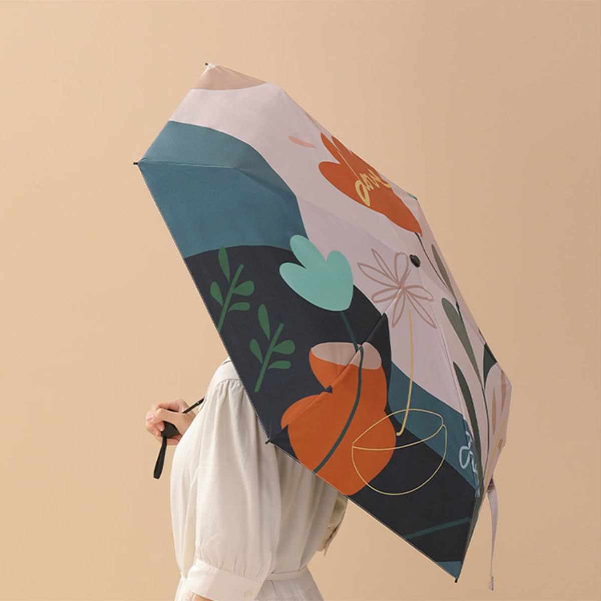 Fasola Windproof Travel Portable Parasol Outdoor Sun&Rain Umbrellas Mini Umbrell UPF50+ 4Pack