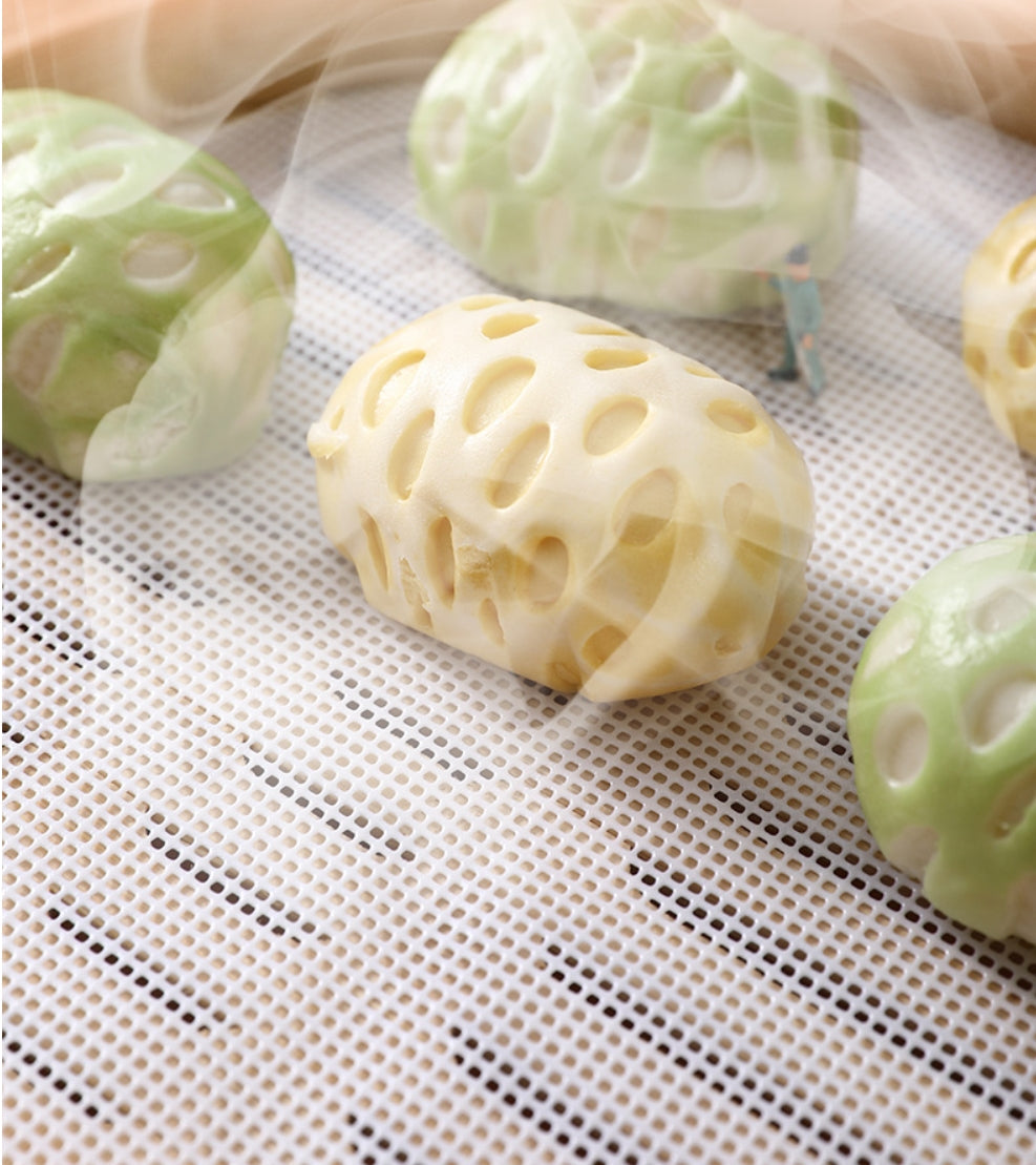 Fasola Non-stick Silicone Food Grade Dumplings Buns Mat Cooking Steamer Pad for Home Kitchen 26cm 3piecesX3Pack