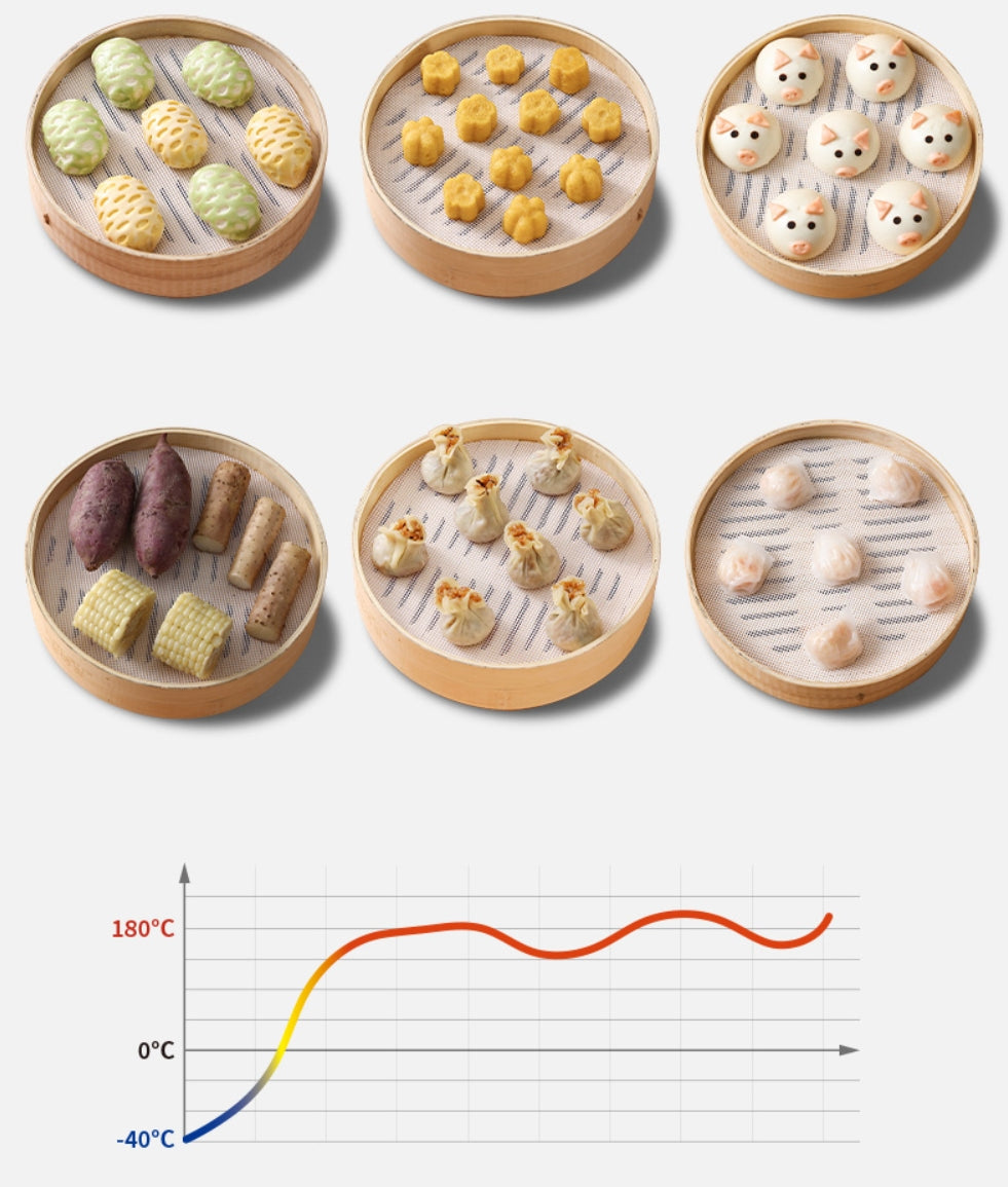 Fasola Non-stick Silicone Food Grade Dumplings Buns Mat Cooking Steamer Pad for Home Kitchen 26cm 3piecesX3Pack