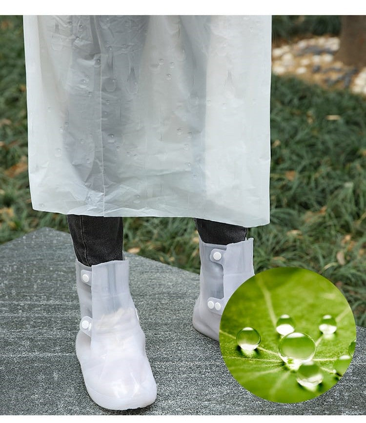 Fasola Disposable Waterproof Portable Transparent Raincoat for outside White 120 X 78cm X4Pack