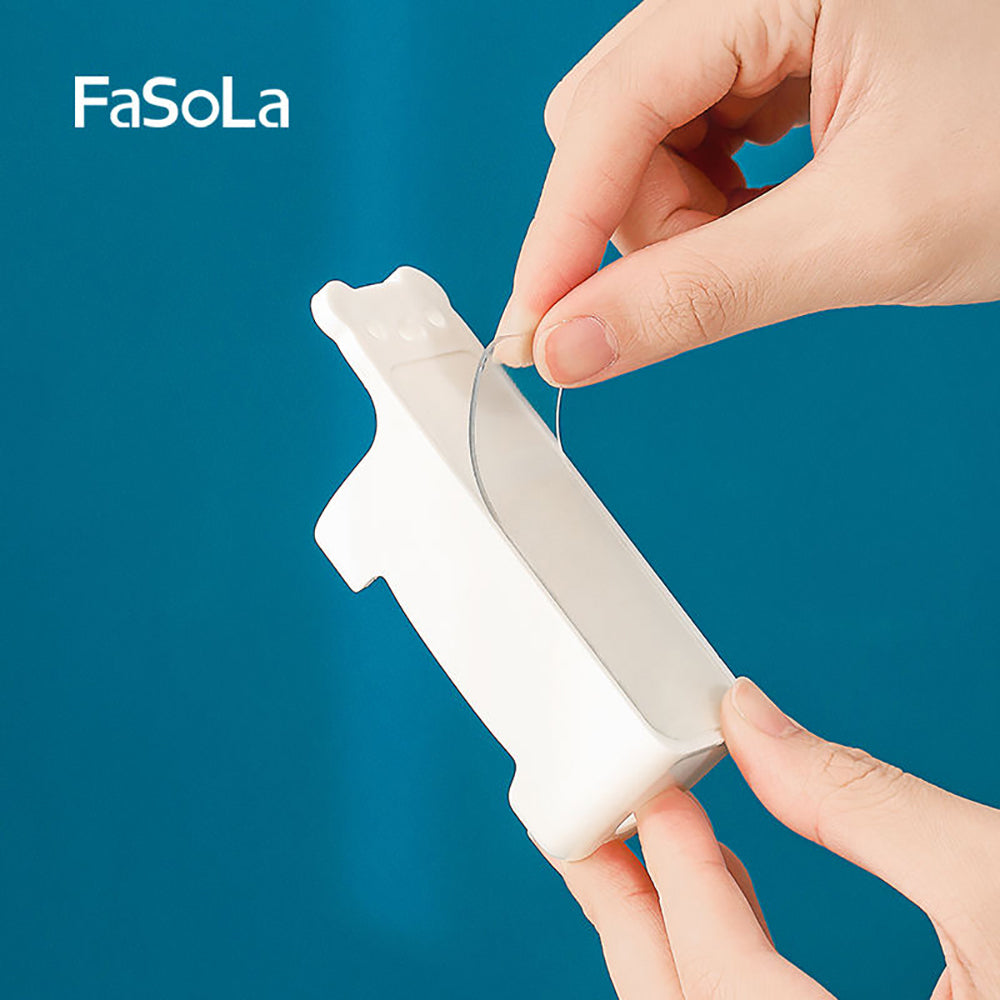 Fasola Self Adhesive Electric Toothbrush Hanger Wall Mounted for Bathroom Family Pack White 3.5*3.5*10cmX5Pack