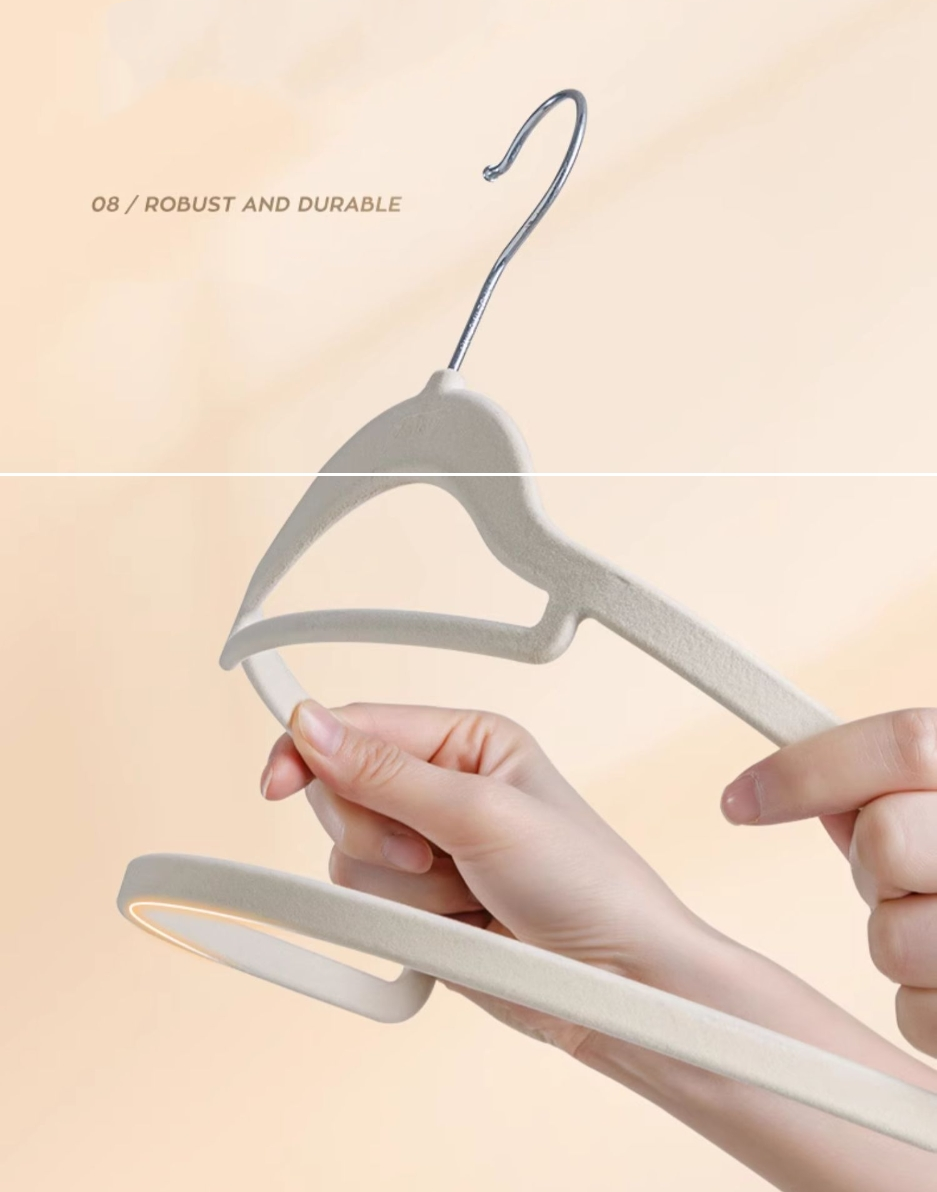 Taili Beige Heavy Duty Home Premium Velvet Hangers Non-Slip Clothes Hangers Suit Hangers 10 Pieces X4Pack