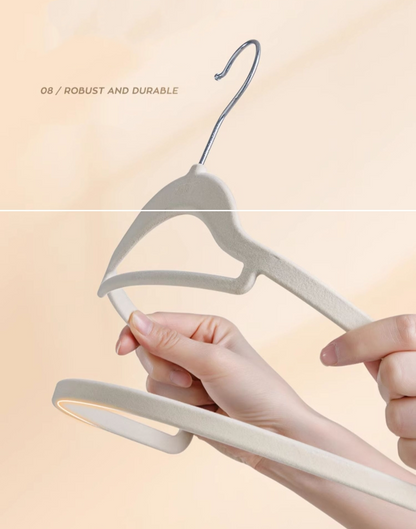 Taili Beige Heavy Duty Home Premium Velvet Hangers Non-Slip Clothes Hangers Suit Hangers 10 Pieces X2Pack