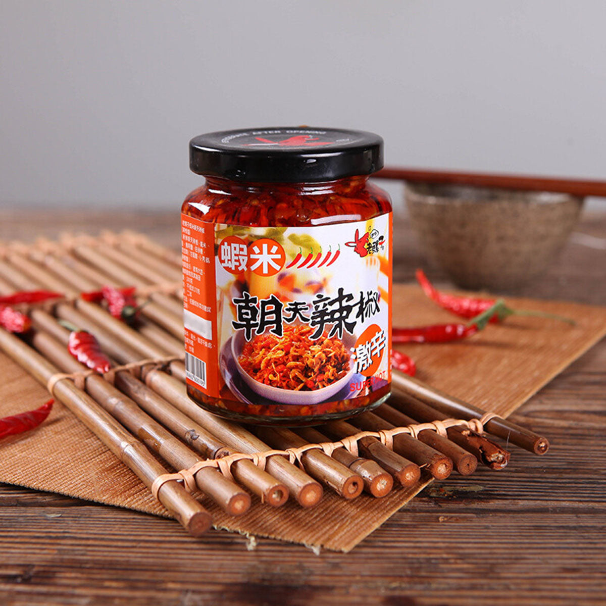 Old Mule Shrimp ChaoTian Chili Super Hot Sauce for Cooking and Mixing 240gX3Pack