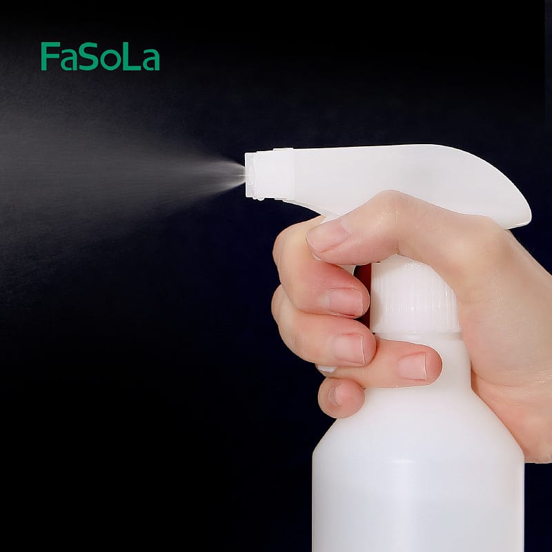 Fasola Plastic Spray Bottle with  Adjustable Nozzle for Cleaning Solution  White 500mlX2Pack