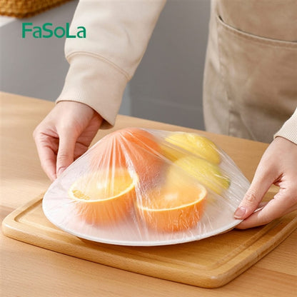 Fasola Disposable Plastic Bowl Covers Food Cover Dish Cover Elastic Stretch Bowl Covers 30pcs In Diameter 23cmX3Pack