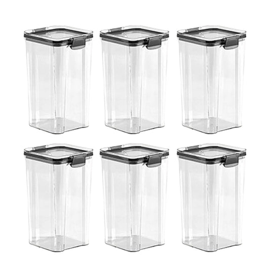 Lifease Visiable Transparent Kitchen Food Storage Jar with Lid Food Storage containers 1.3L X 3 Units X 2Pack