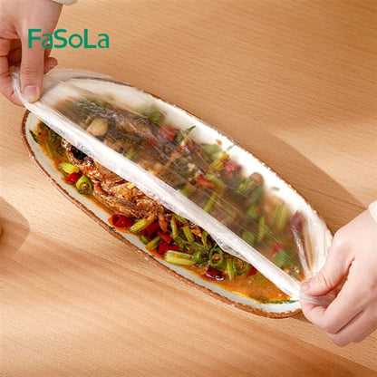 Fasola Disposable Plastic Bowl Covers Food Cover Dish Cover Elastic Stretch Bowl Covers 30pcs In Diameter 23cmX3Pack