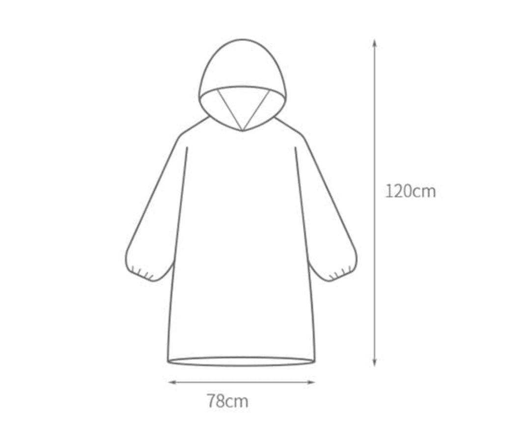 Fasola Disposable Waterproof Portable Transparent Raincoat for outside White 120 X 78cm X4Pack