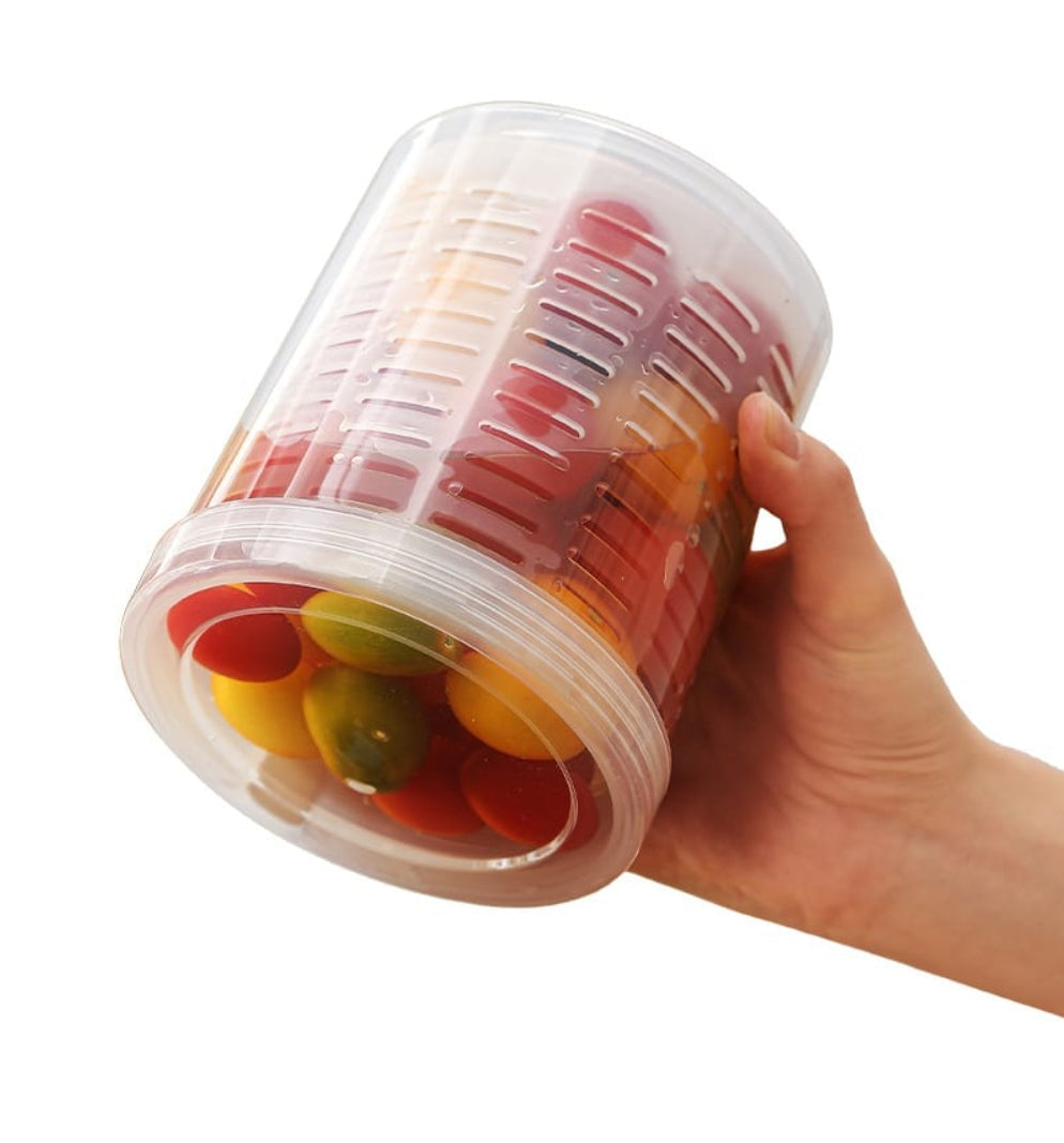 Fasola Fruit & Veggie Snack Pot Airtight Fruit Storage Containers Salad Storage Cup 800ml 4Pack