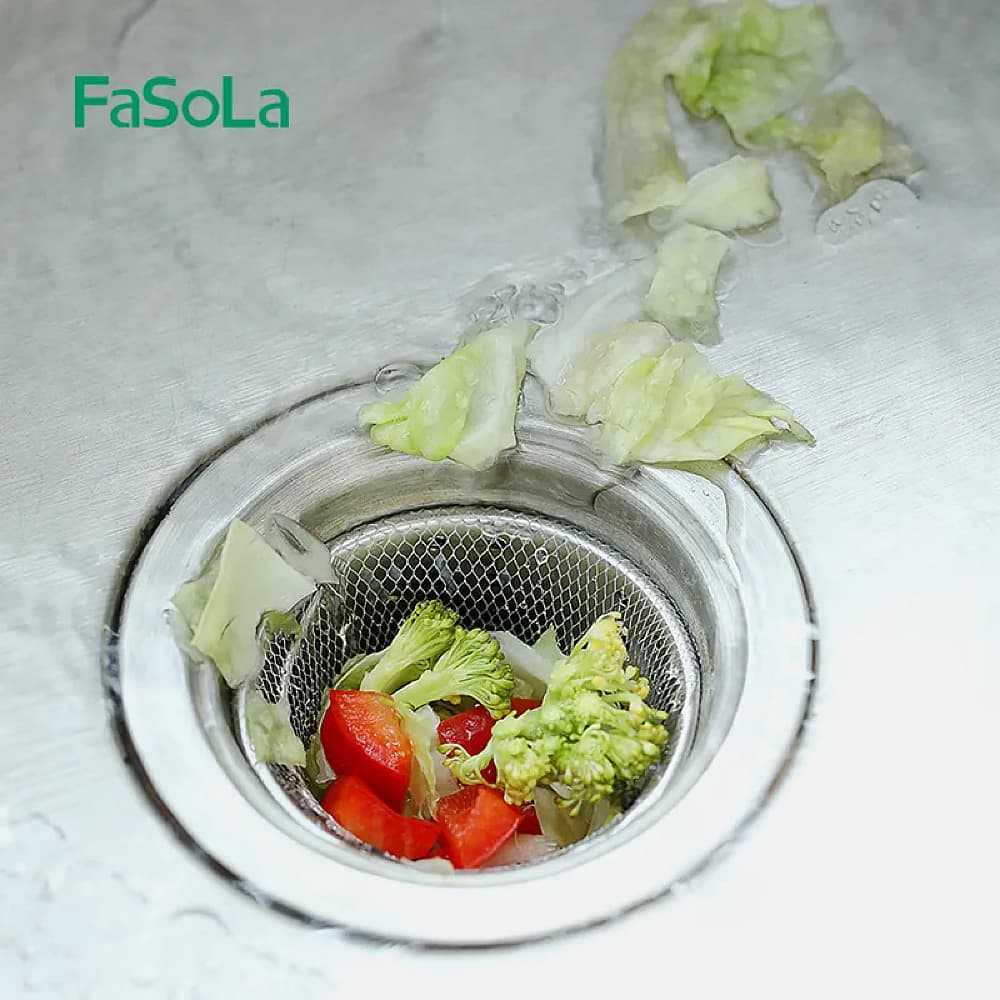 Fasola Disposable Kitchen Mesh Sink Strainer Bags Sink Strainer Filter Net Hair Stopper 100pcs in X3Pack