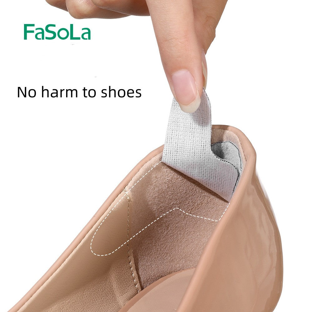 Fasola Gray Soft 3 Pairs Rear Heel Cushion for Shoes Too Big, Shoe Grips Liners Heel Protectors for Loose Shoes X4Pack