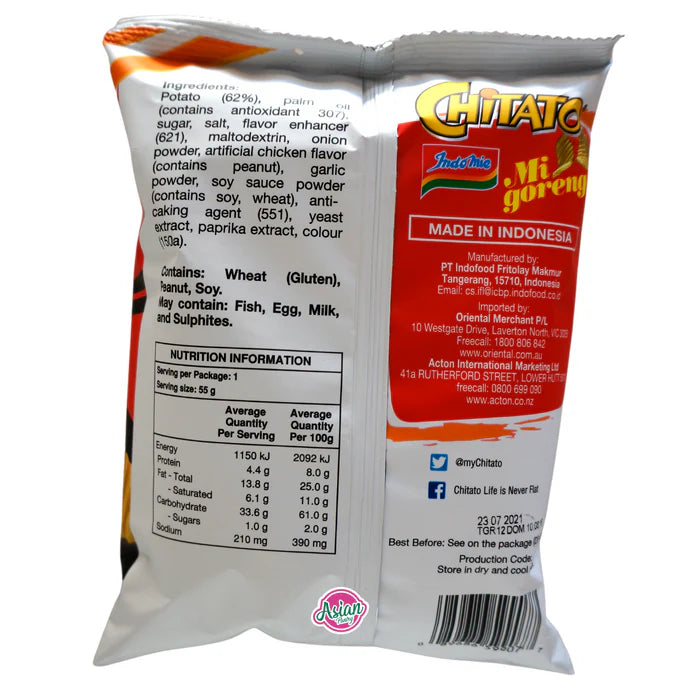 Indomie Mi goreng Indonesian Flavor Potato Chips 55g X8Pack