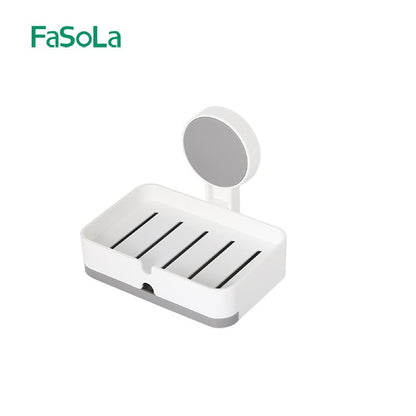 Fasola 5kg Load Capacity Bathroom Suction Cup No Drilled Single Layer Soap Box 2Pack