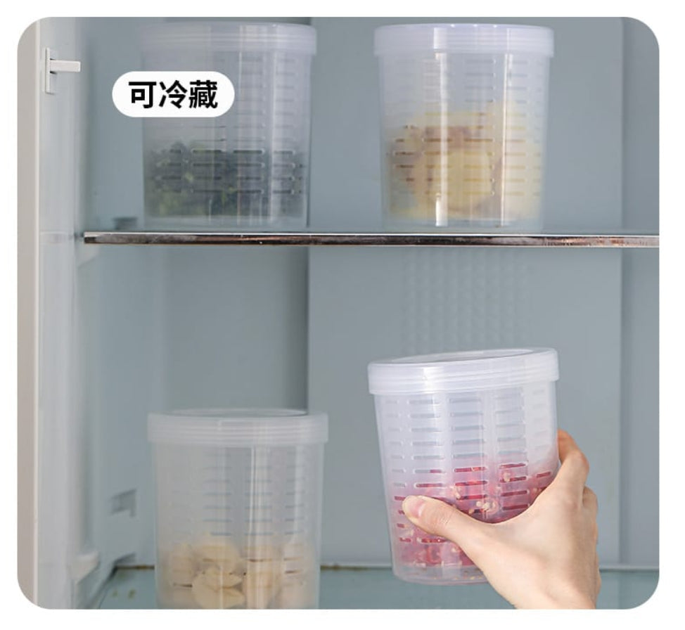 Fasola Fruit & Veggie Snack Pot Airtight Fruit Storage Containers Salad Storage Cup 800ml 2Pack