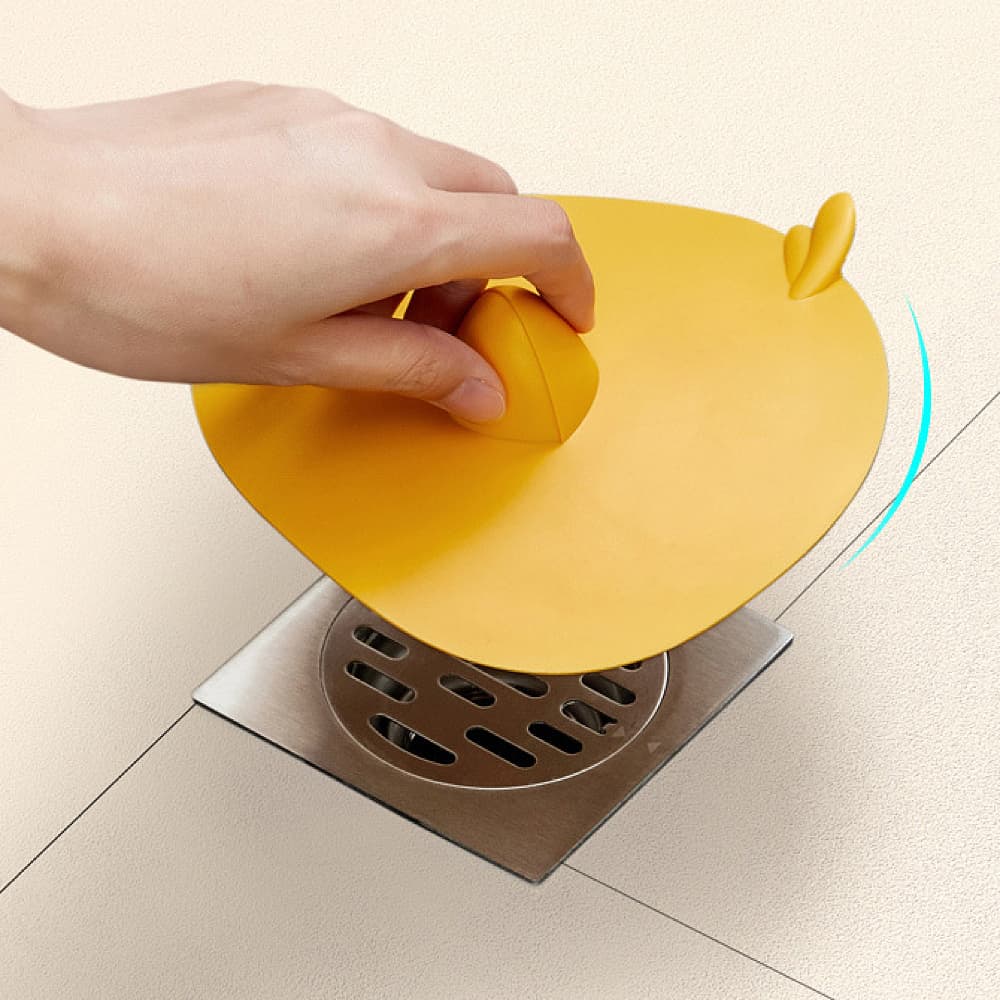 Fasola Floor Drain Odor Control Cover Yellow 16.3*16.6cmX2Pack