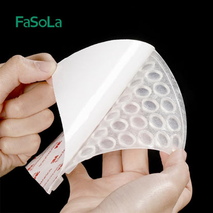 Fasola Silicone Transparent Adhesive Cabinet Door Bumpers Round 8X2.5mm 100Pieces X4Pack