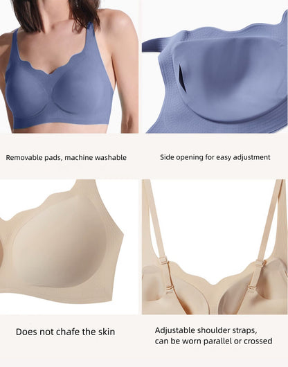 Ubras Adjustable Strap Tank Supportive Comfort Wireless Push Up Shaping Bralette Bra in Nude One Size X1pack