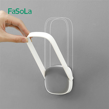 Fasola Protable Foldable No Drilling Wall Mounted Clothes Hanger Organizer White 18*7cmX3Pack