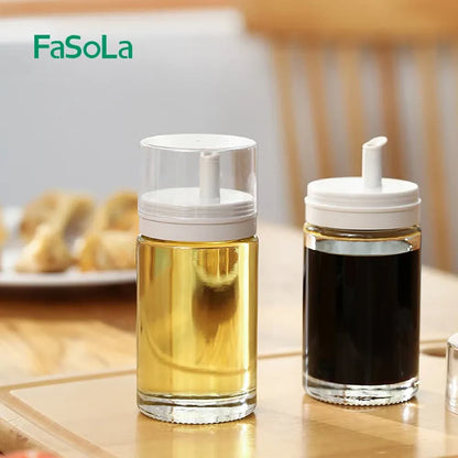 Fasola Kitchen Cooking Non-Drip Glass Soy Sauce Dispenser Bottle 100mlX3Pack