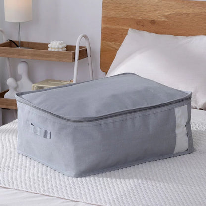 Lifease Comforter Storage Bag Folding Organizer bag for King/Queen Comforters&Pillows in Grey Medium Size 55x42x22cm X4Pack